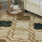 Viking Contemporary Geometric Trellis Indoor Area Rug or Runner - Cream