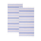 Racer Stripe Fouta 2 Piece Beach Towel Set with Tassels - Beach Towel by Superior