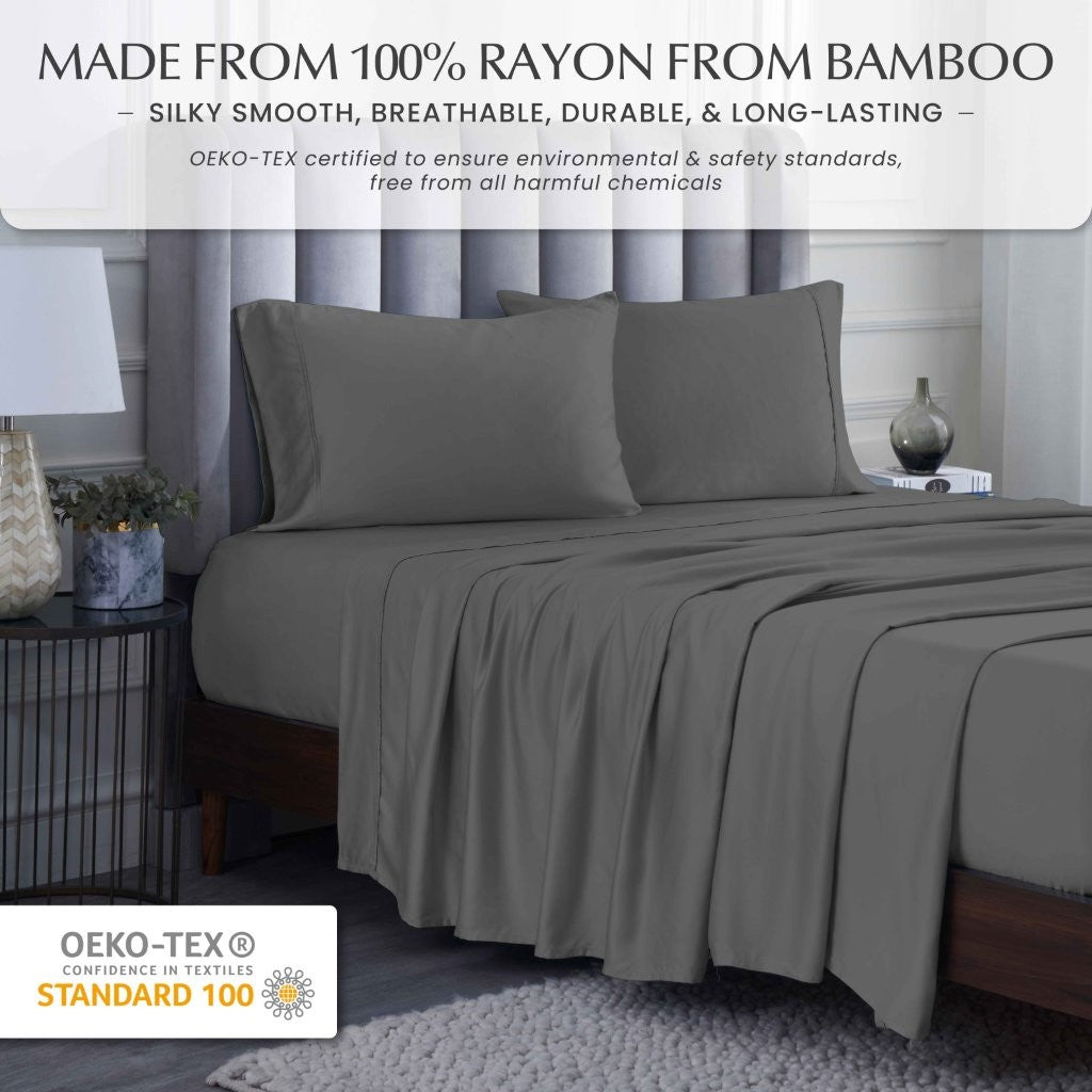 Rayon From Bamboo 300 Thread Count Solid Deep Pocket Sheet Set - Sheet Set by Superior