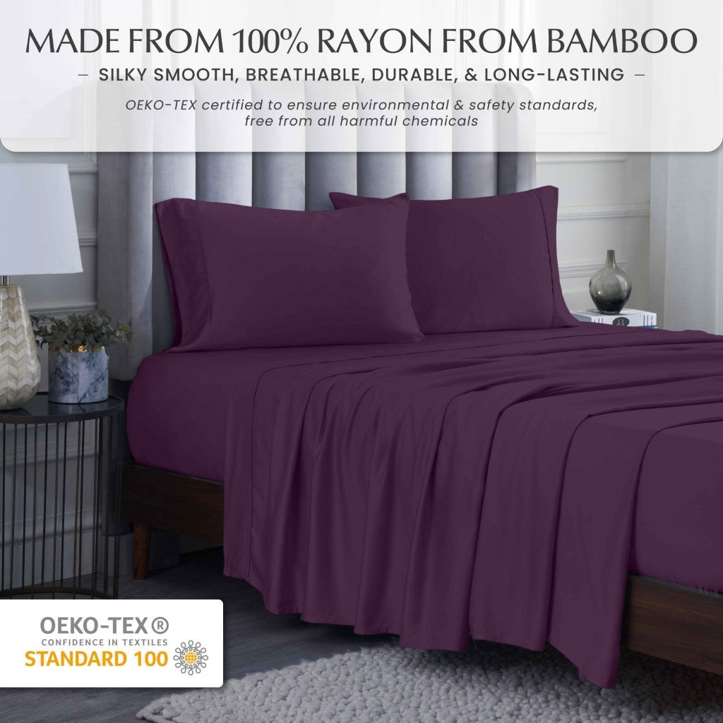 Rayon From Bamboo 300 Thread Count Solid Deep Pocket Sheet Set - Sheet Set by Superior