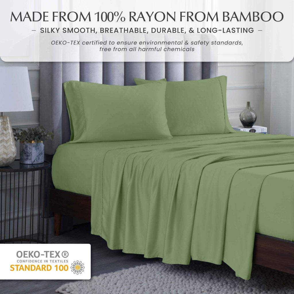 Rayon From Bamboo 300 Thread Count Solid Deep Pocket Sheet Set - Sheet Set by Superior