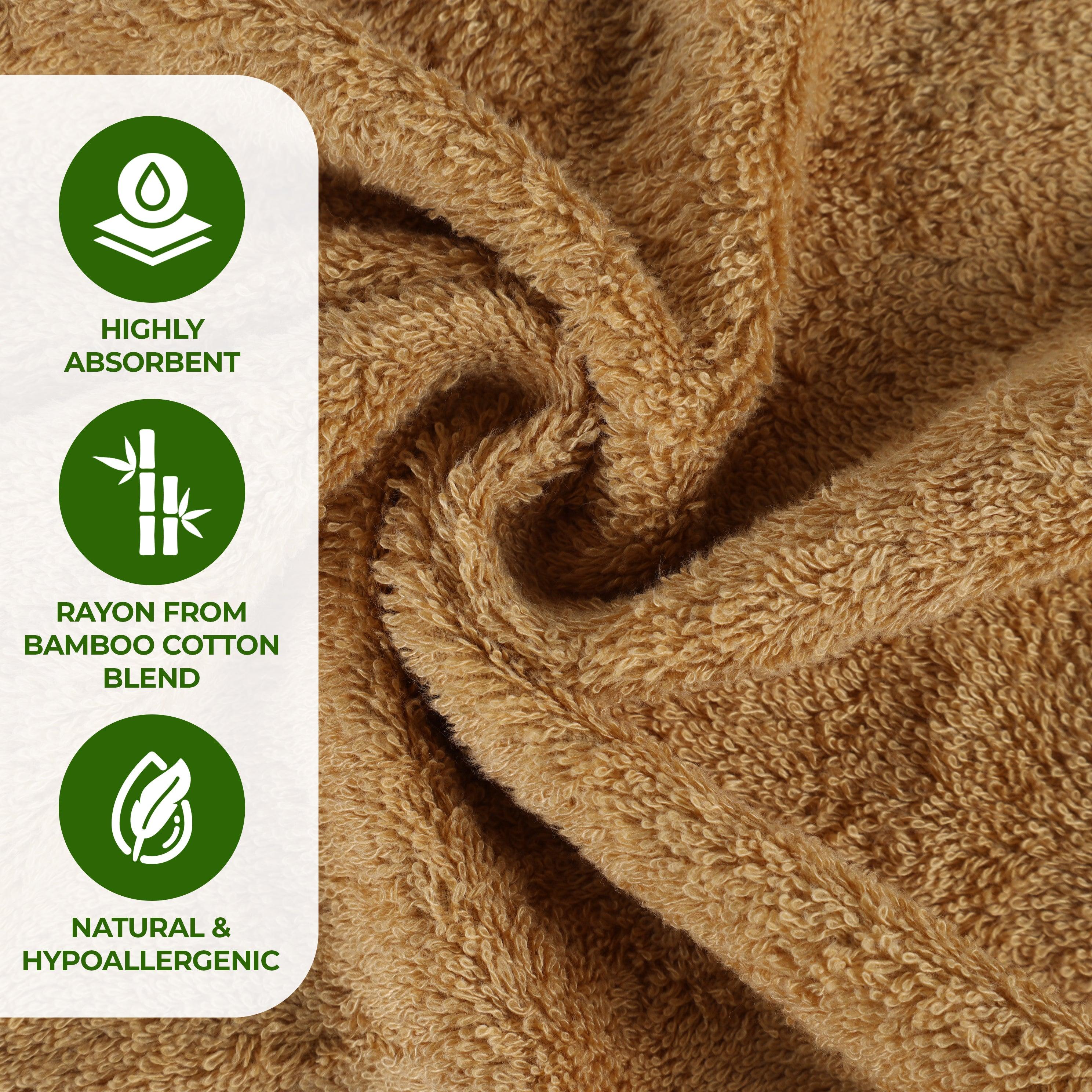 Rayon from Bamboo Eco-Friendly Fluffy Soft Solid 12 Piece Towel Set - Towel Set by Superior