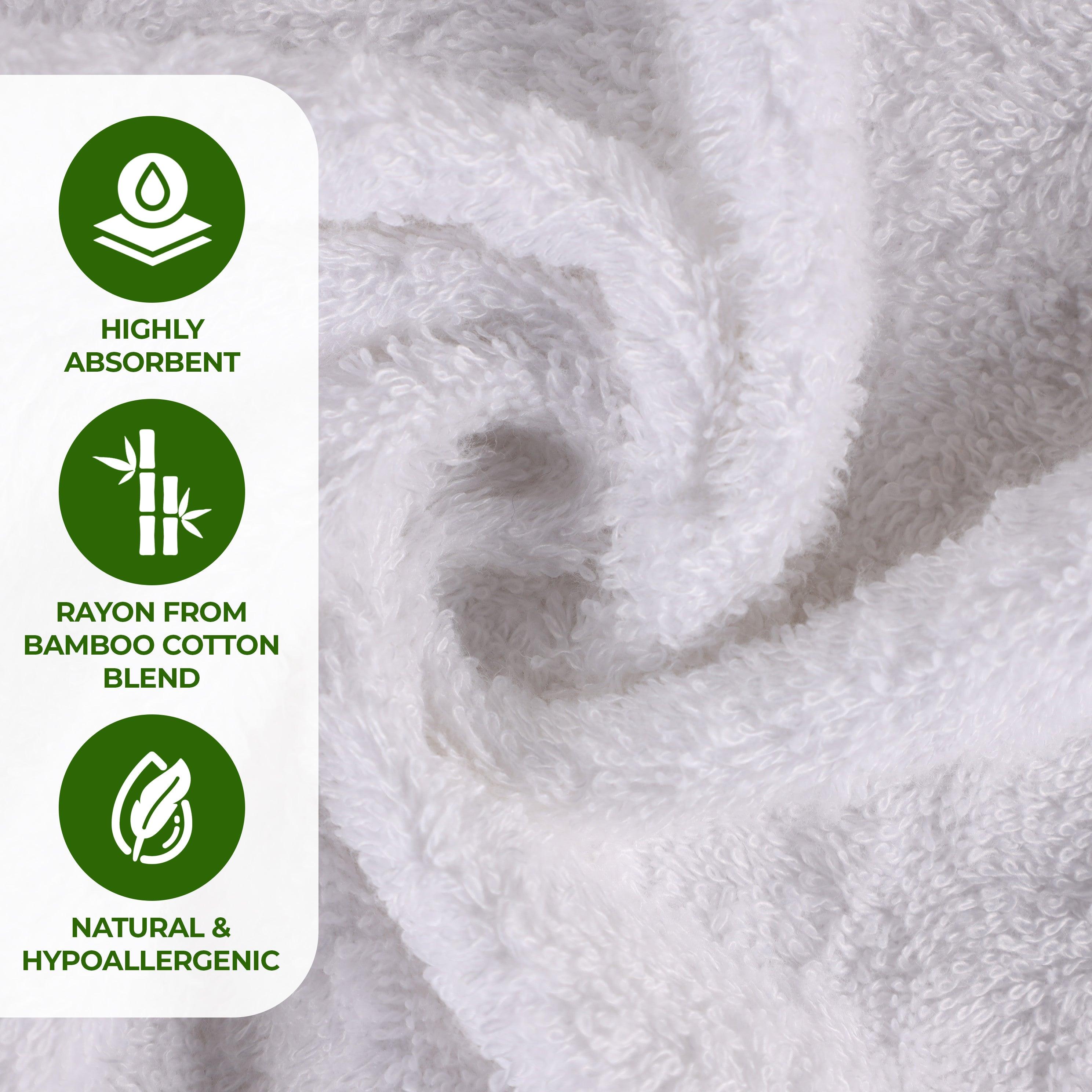 Rayon from Bamboo Eco-Friendly Fluffy Soft Solid 12 Piece Towel Set - Towel Set by Superior