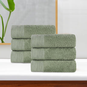 Rayon from Bamboo Eco-Friendly Fluffy Solid Hand Towel Set of 6 - Hand Towel by Superior