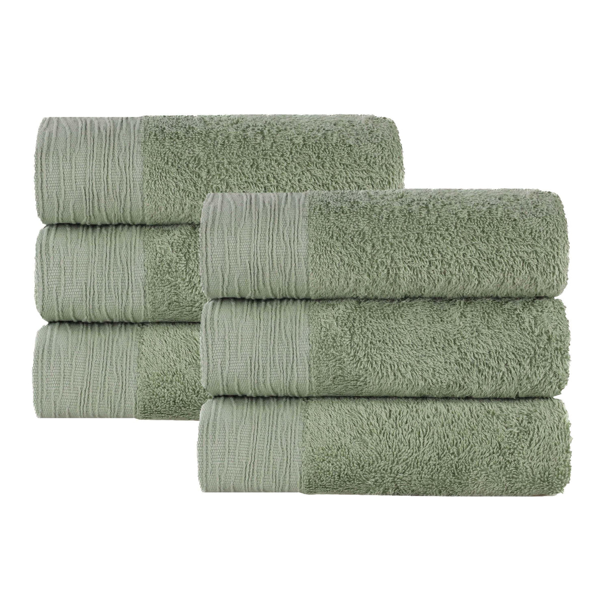 Rayon from Bamboo Eco-Friendly Fluffy Solid Hand Towel Set of 6 - Hand Towel by Superior