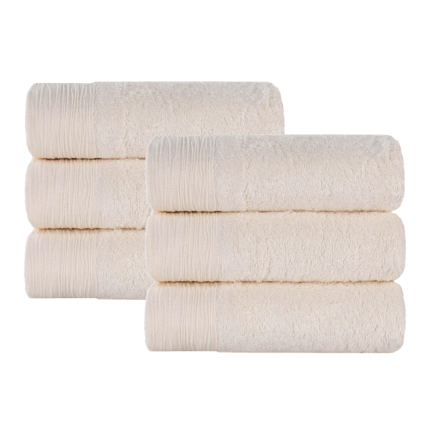 Rayon from Bamboo Eco-Friendly Fluffy Solid Hand Towel Set of 6 - Hand Towel by Superior