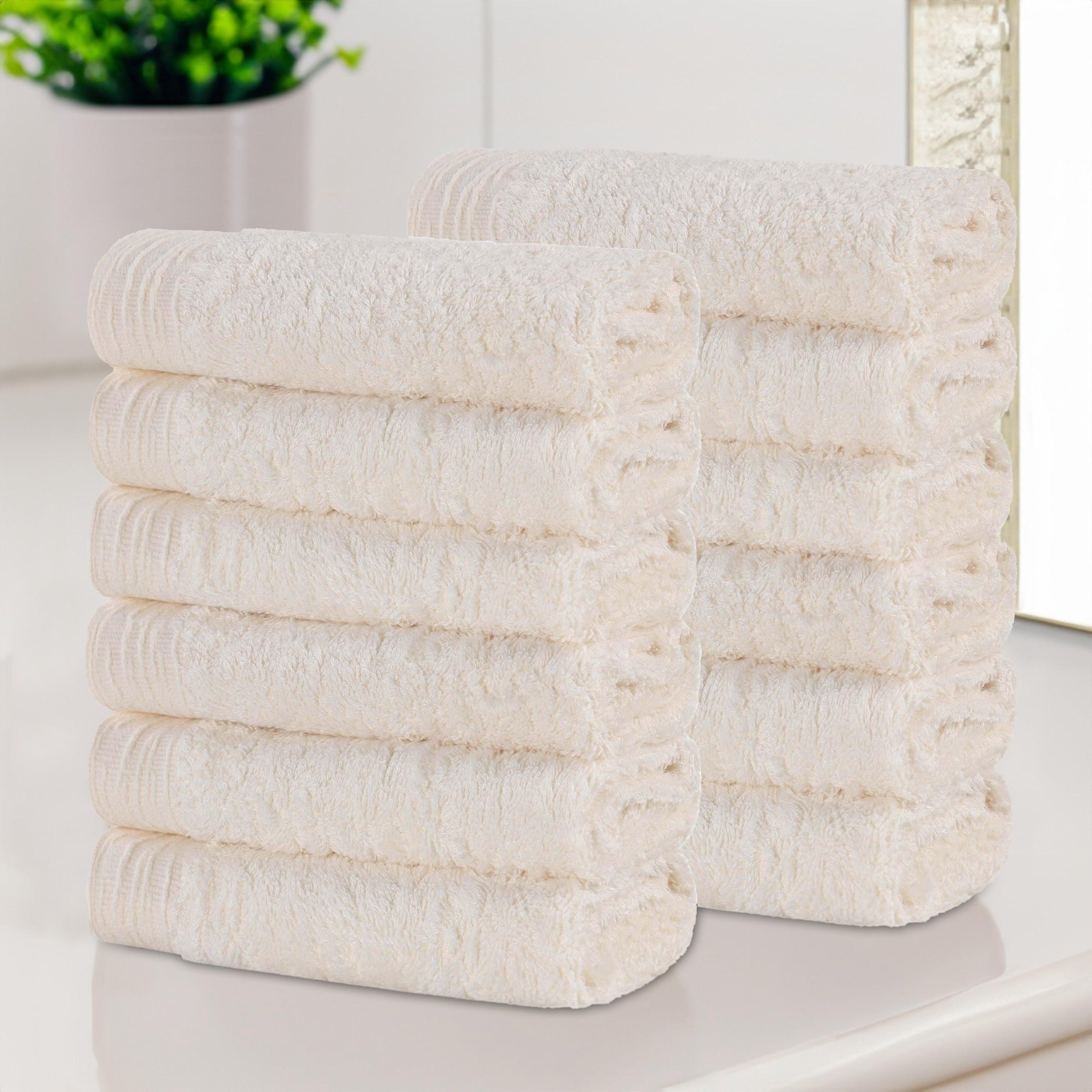 Rayon from Bamboo Eco-Friendly Solid Face Towel Washcloth Set of 12 - Face Towel by Superior