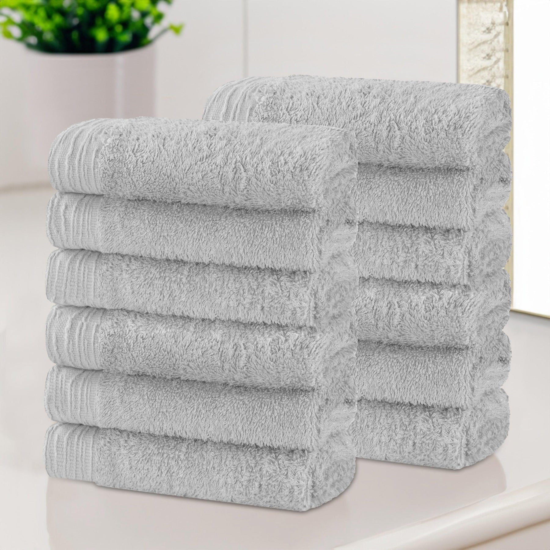 Rayon from Bamboo Eco-Friendly Solid Face Towel Washcloth Set of 12 - Face Towel by Superior