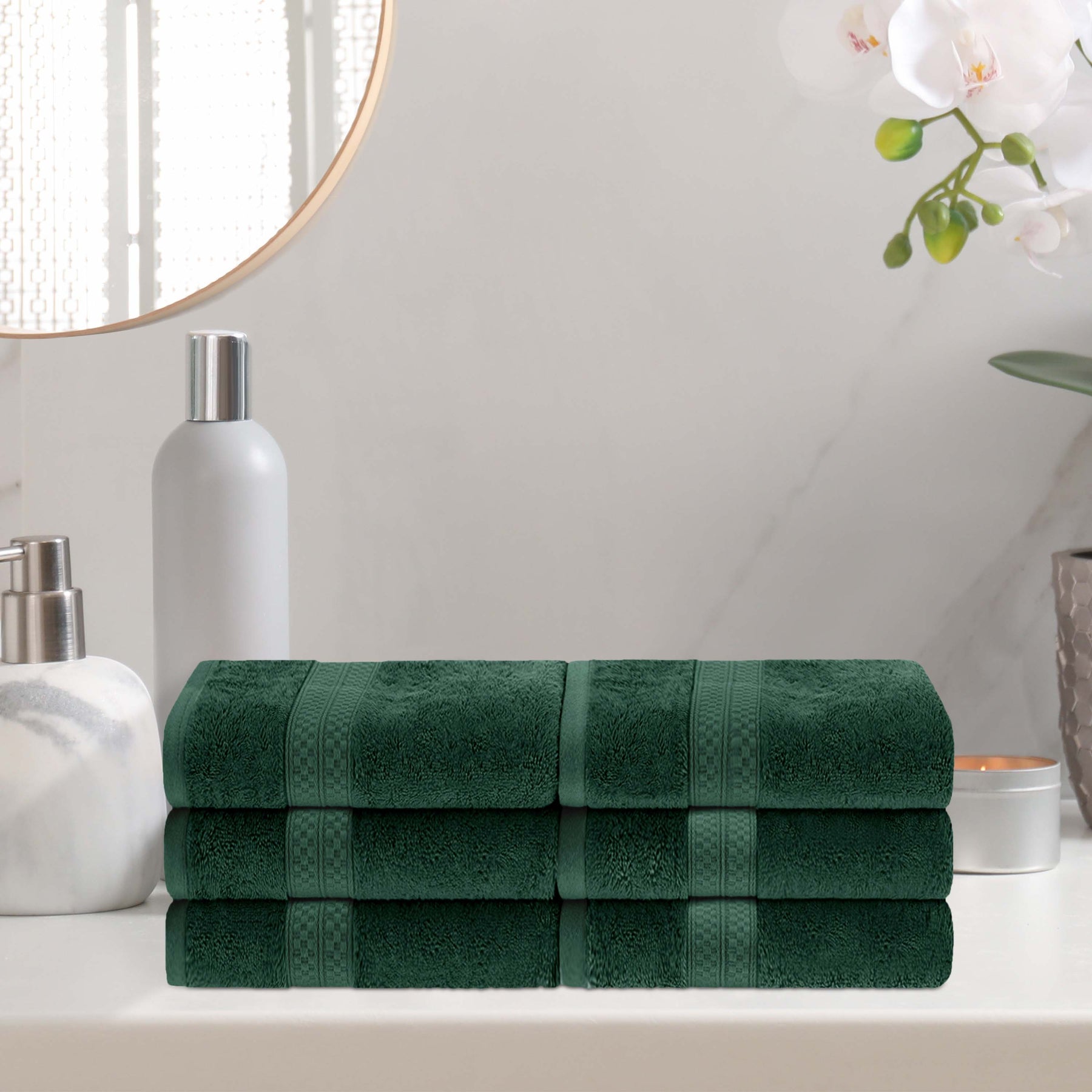 Rayon from Bamboo Ultra-Plush Heavyweight 6 Piece Hand Towel Set - Hand Towel Set by Superior