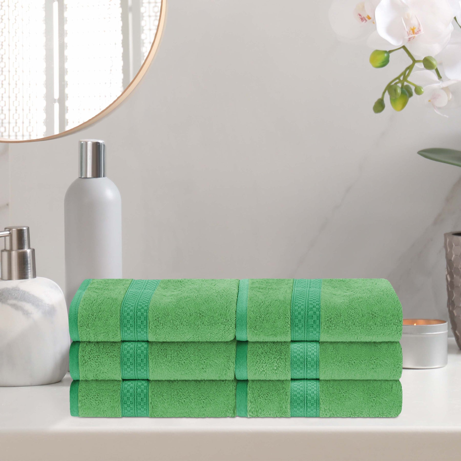 Rayon from Bamboo Ultra-Plush Heavyweight 6 Piece Hand Towel Set - Hand Towel Set by Superior