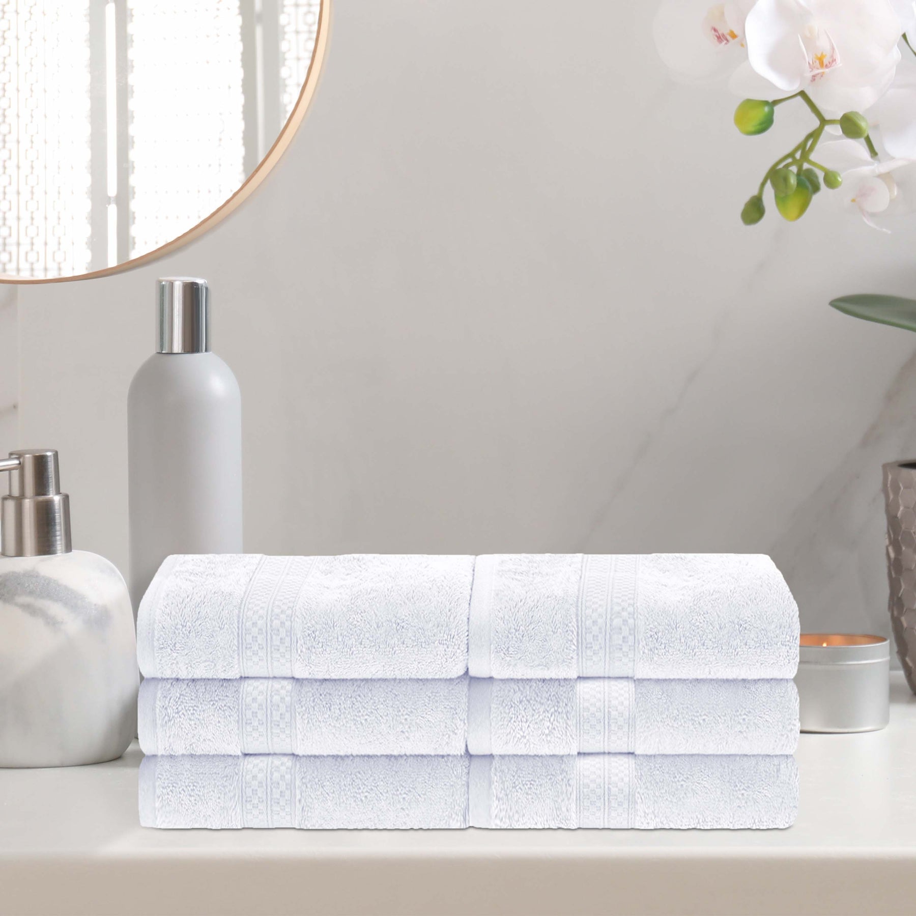 Rayon from Bamboo Ultra-Plush Heavyweight 6 Piece Hand Towel Set - Hand Towel Set by Superior