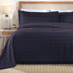 Remi Cotton Blend Jacquard Geometric Fringe Bedspread Set - Bedspread by Superior