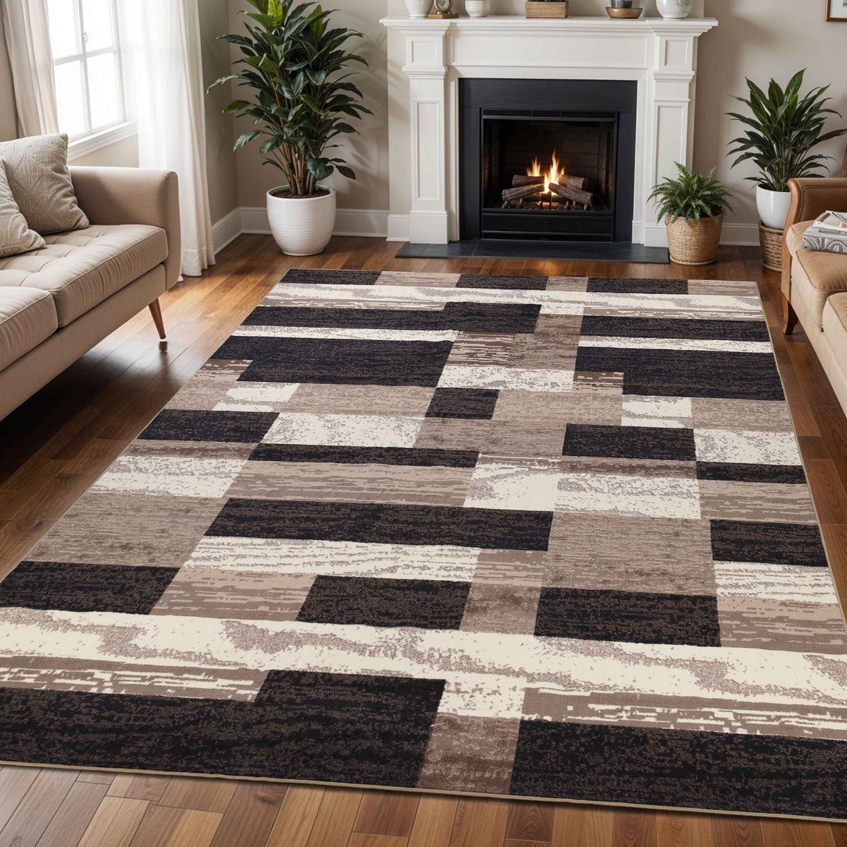 Rockwood Modern Geometric Patchwork Indoor Area Rug or Runner - Rugs by Superior