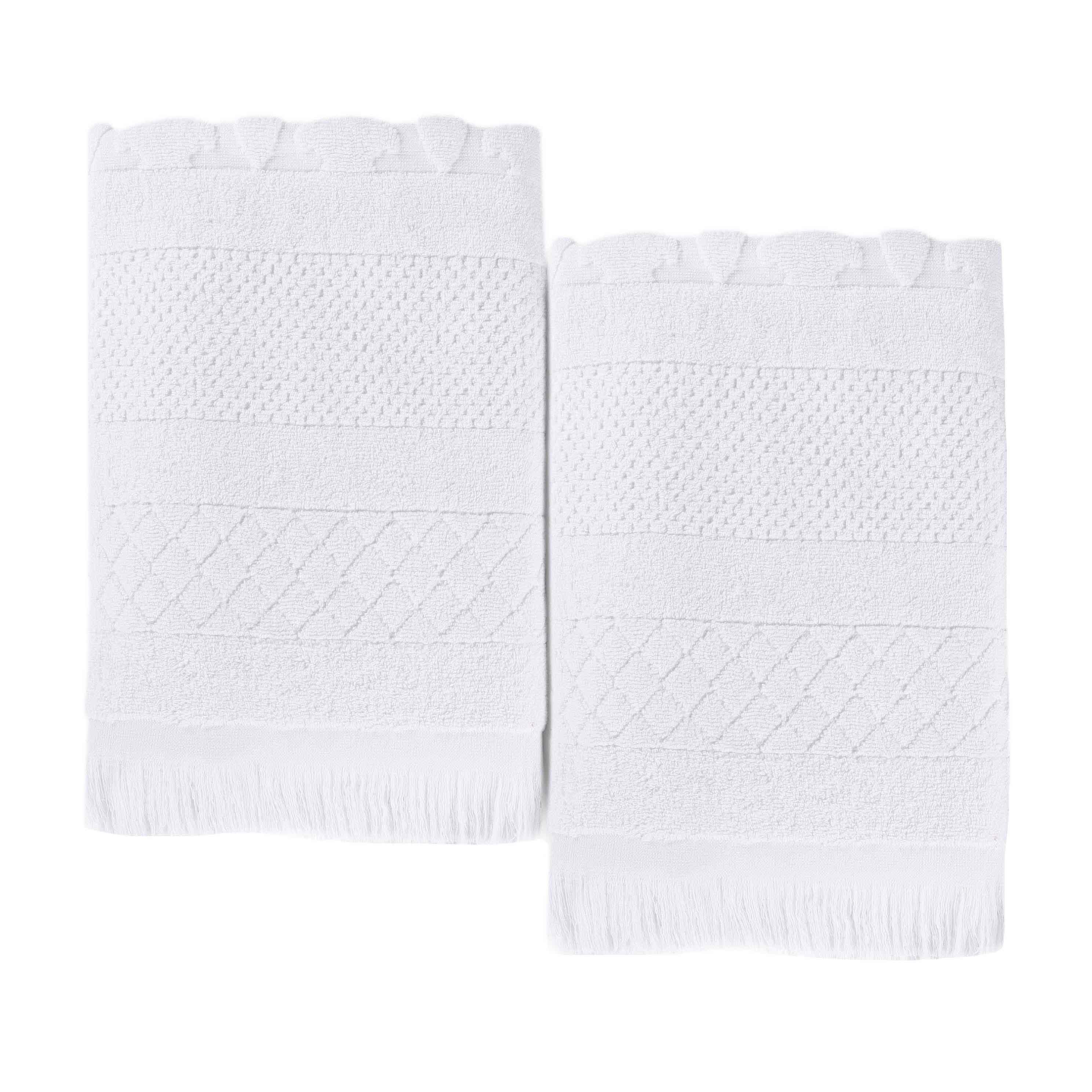 Rolla Cotton Geometric Jacquard Plush Absorbent Bath Sheet Set of 2 - Bath Sheet by Superior