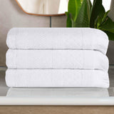 Rolla Cotton Geometric Jacquard Plush Absorbent Bath Towel Set of 3 - Bath Towel by Superior