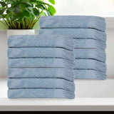 Rolla Cotton Geometric Jacquard Plush Face Towel Washcloth Set of 12 - Face Towel by Superior