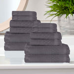 Rolla Cotton Geometric Jacquard Plush Soft Absorbent 12 Piece Towel Set - Towel Set by Superior