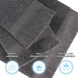 Rolla Cotton Geometric Jacquard Plush Soft Absorbent 12 Piece Towel Set - Towel Set by Superior