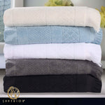 Rolla Cotton Geometric Jacquard Plush Soft Absorbent 3 Piece Towel Set - Towel Set by Superior