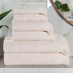 Rolla Cotton Geometric Jacquard Plush Soft Absorbent 6 Piece Towel Set - Towel Set by Superior