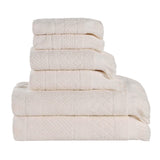 Rolla Cotton Geometric Jacquard Plush Soft Absorbent 6 Piece Towel Set - Towel Set by Superior