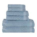 Rolla Cotton Geometric Jacquard Plush Soft Absorbent 6 Piece Towel Set - Towel Set by Superior