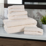 Rolla Cotton Geometric Jacquard Plush Soft Absorbent 8 Piece Towel Set - Towel Set by Superior