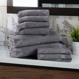 Rolla Cotton Geometric Jacquard Plush Soft Absorbent 8 Piece Towel Set - Towel Set by Superior