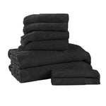 Rolla Cotton Geometric Jacquard Plush Soft Absorbent 8 Piece Towel Set - Towel Set by Superior