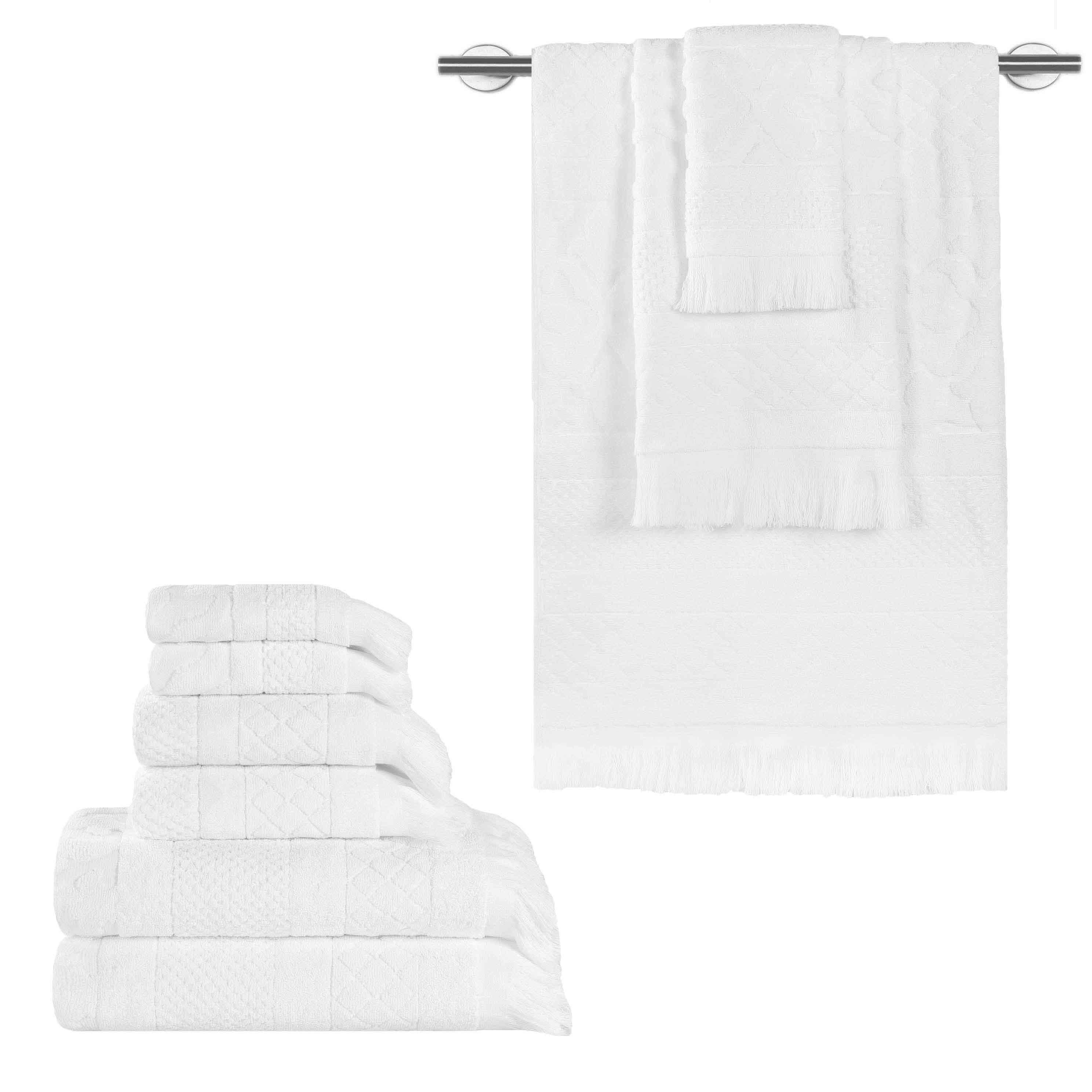 Rolla Cotton Geometric Jacquard Plush Soft Absorbent 9 Piece Towel Set - Towel Set by Superior