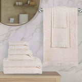 Rolla Cotton Geometric Jacquard Plush Soft Absorbent 9 Piece Towel Set - Towel Set by Superior