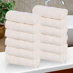 Roma Cotton Ribbed Textured Soft Face Towels/ Washcloths, Set of 12 - Face Towel by Superior