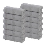 Roma Cotton Ribbed Textured Soft Face Towels/ Washcloths, Set of 12 - Face Towel by Superior