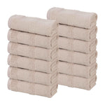 Roma Cotton Ribbed Textured Soft Face Towels/ Washcloths, Set of 12 - Face Towel by Superior