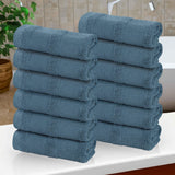 Roma Cotton Ribbed Textured Soft Face Towels/ Washcloths, Set of 12 - Face Towel by Superior