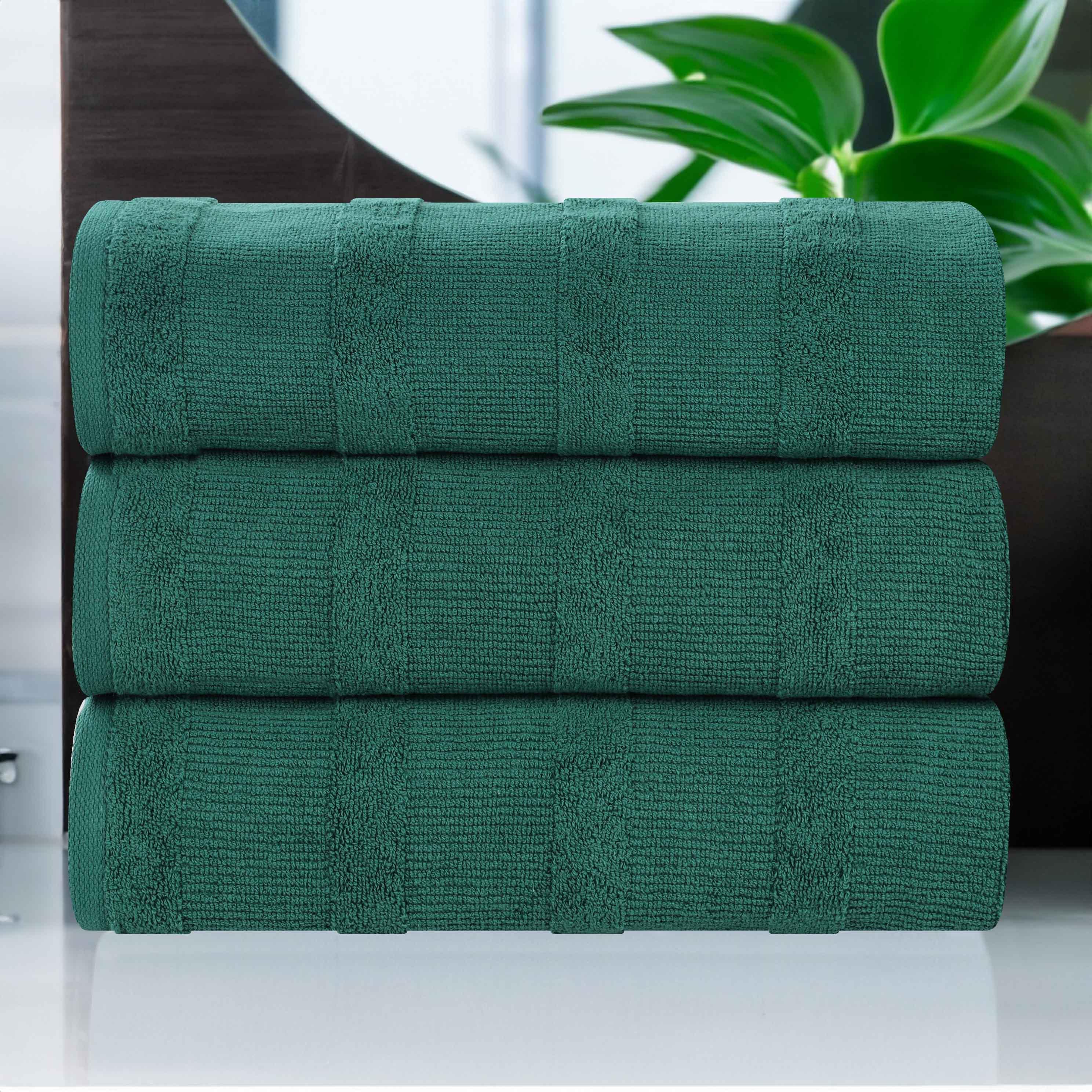 Roma Cotton Ribbed Textured Soft Highly Absorbent Bath Towel Set of 3 - Bath Towel by Superior