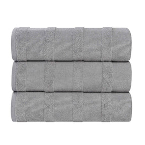 Roma Cotton Ribbed Textured Soft Highly Absorbent Bath Towel Set of 3 - Bath Towel by Superior