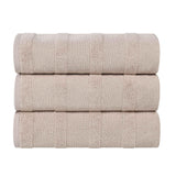 Roma Cotton Ribbed Textured Soft Highly Absorbent Bath Towel Set of 3 - Bath Towel by Superior