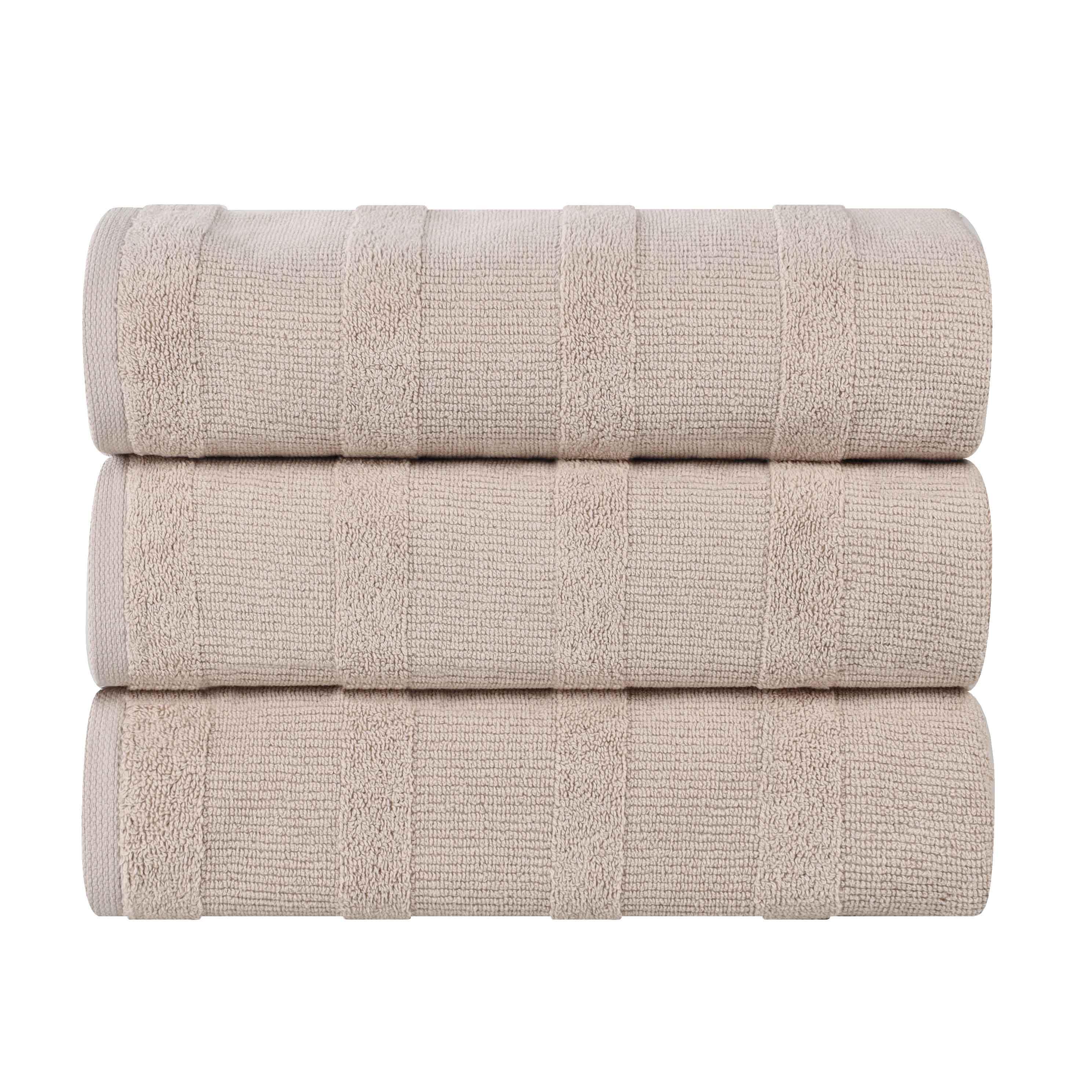 Roma Cotton Ribbed Textured Soft Highly Absorbent Bath Towel Set of 3 - Bath Towel by Superior