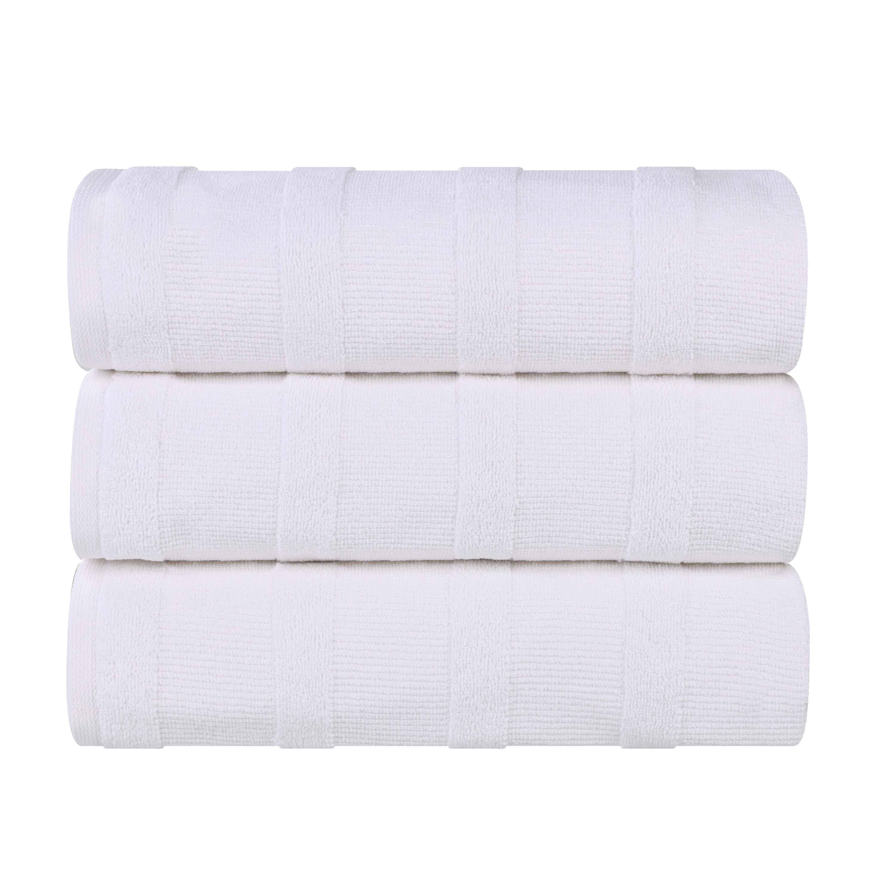 Roma Cotton Ribbed Textured Soft Highly Absorbent Bath Towel Set of 3 - Bath Towel by Superior