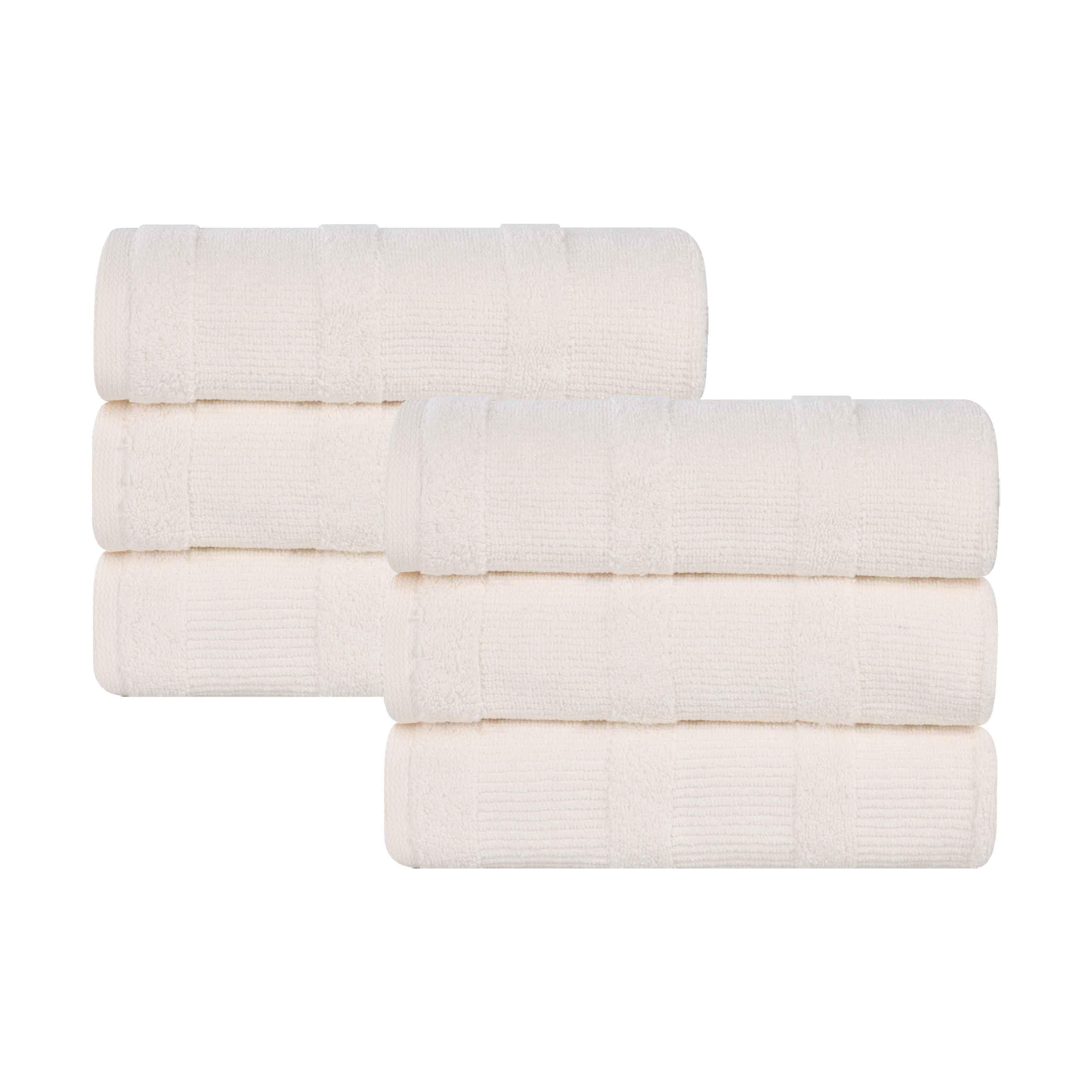 Roma Cotton Ribbed Textured Soft Highly Absorbent Hand Towel Set of 6 - Hand Towel by Superior