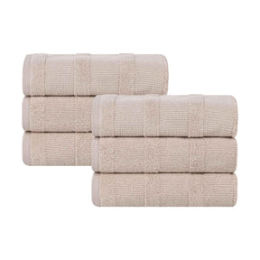 Roma Cotton Ribbed Textured Soft Highly Absorbent Hand Towel Set of 6 - Hand Towel by Superior