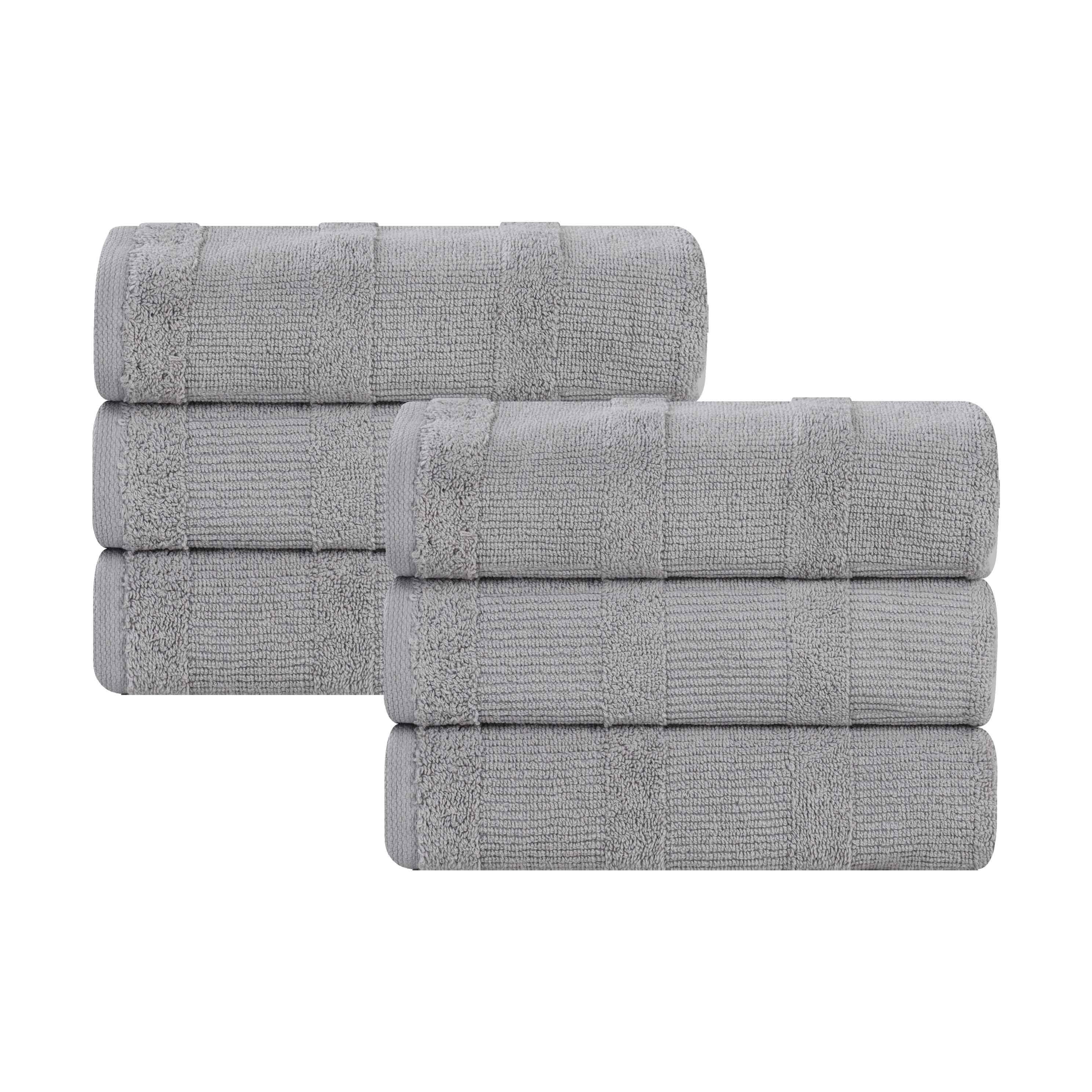 Roma Cotton Ribbed Textured Soft Highly Absorbent Hand Towel Set of 6 - Hand Towel by Superior