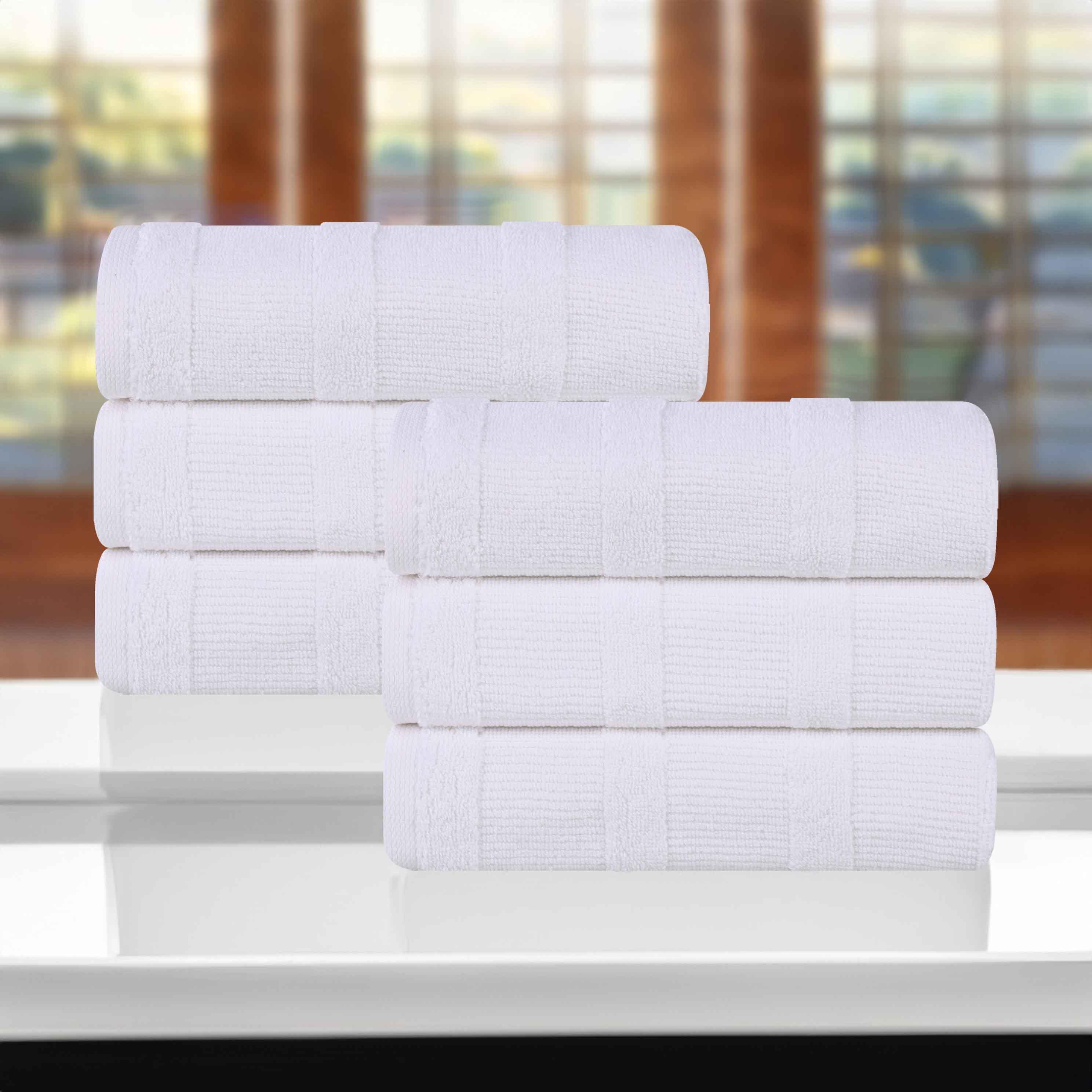 Roma Cotton Ribbed Textured Soft Highly Absorbent Hand Towel Set of 6 - Hand Towel by Superior