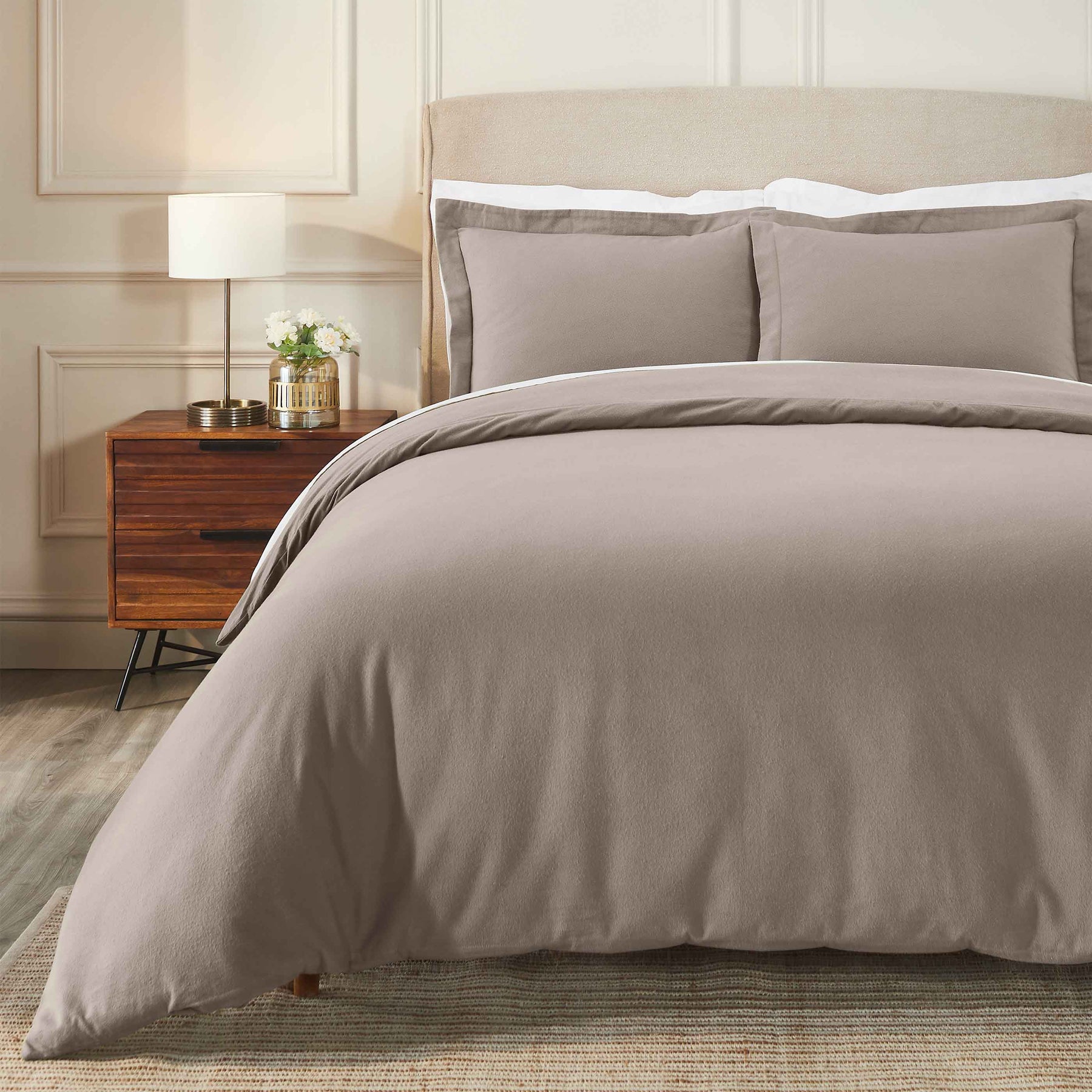 Rome Flannel Cotton Fuzzy Warm Solid Duvet Cover Set - Duvet Cover Set by Superior