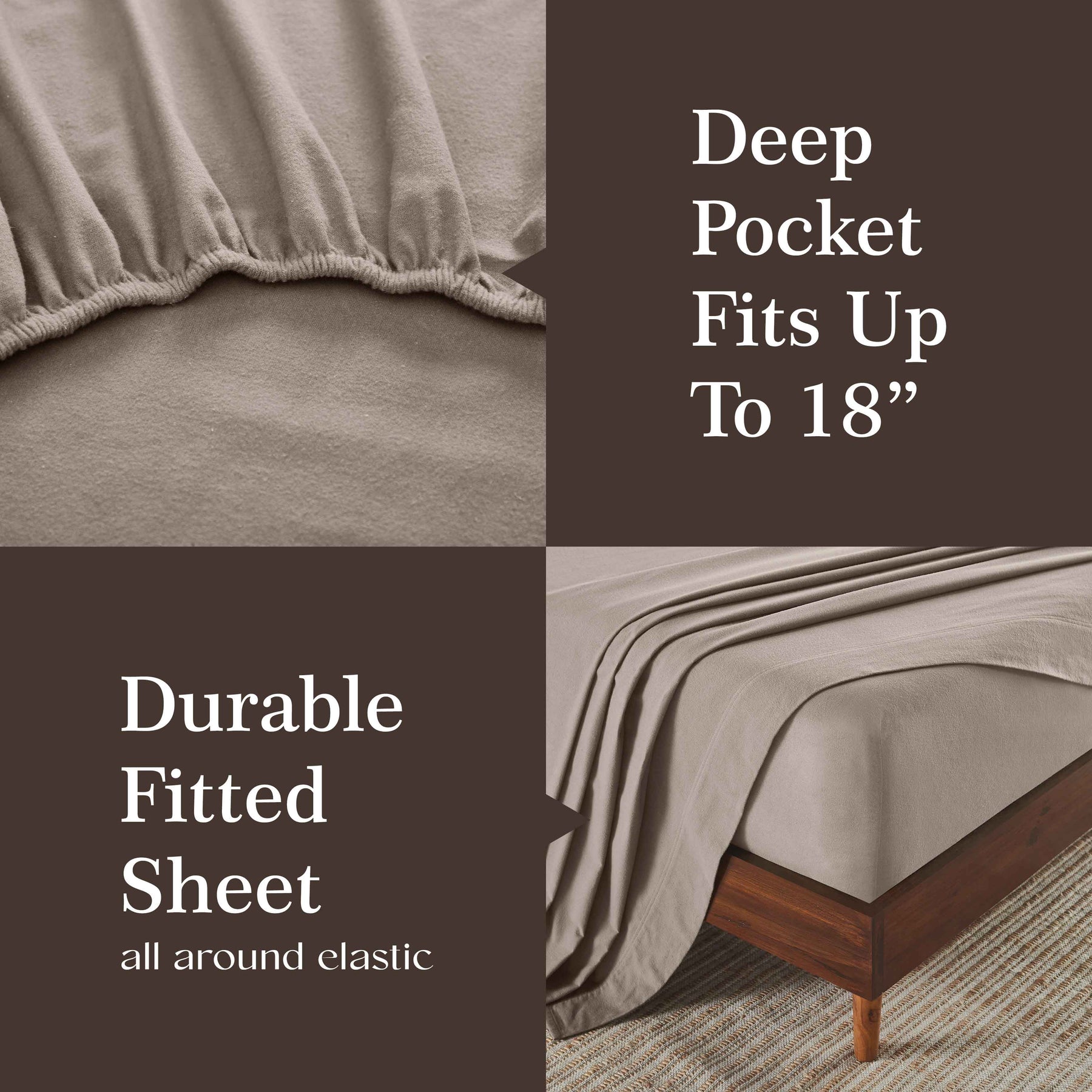 Rome Flannel Cotton Solid Deep Pocket Fuzzy Warm Sheet Set - Sheet Set by Superior