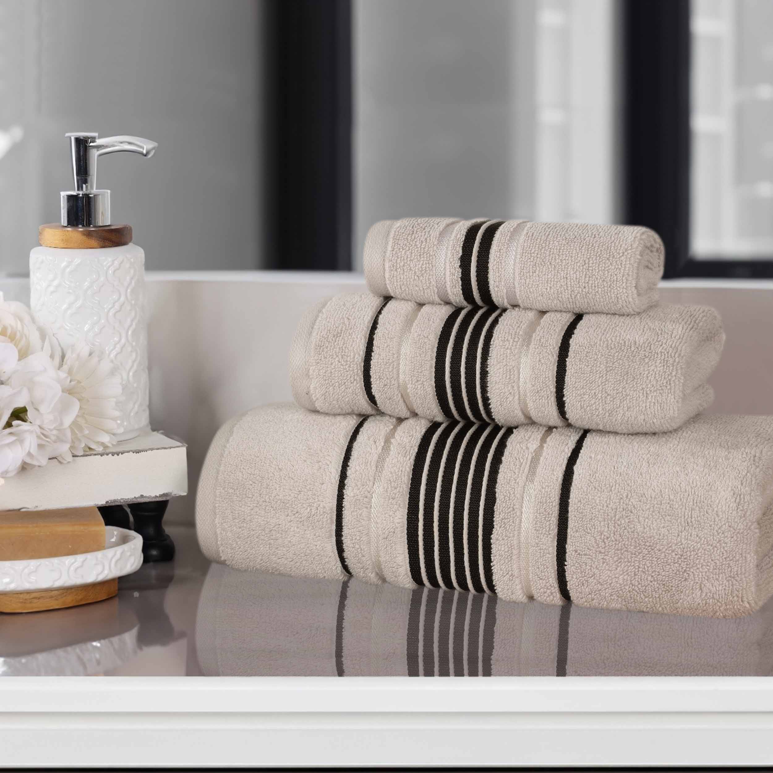 Sadie Zero Twist Cotton Solid Absorbent 3 Piece Towel Set - Towel Set by Superior