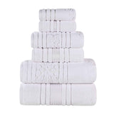 Sadie Zero Twist Cotton Solid and Jacquard Floral 6 Piece Towel Set - Towel Set by Superior