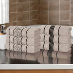 Sadie Zero Twist Cotton Solid and Jacquard Floral Hand Towel Set of 6 - Hand Towel by Superior