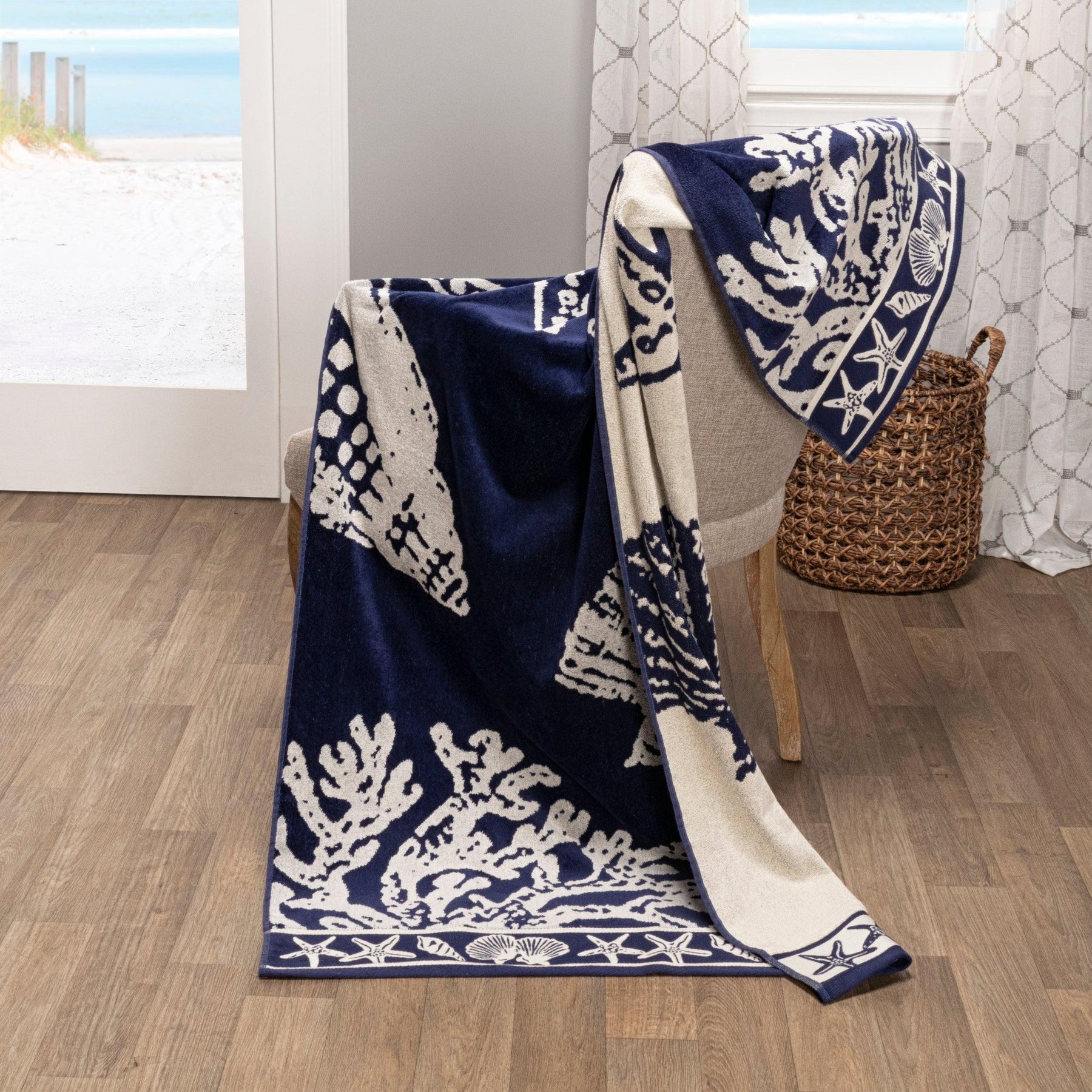 Seacoast Oversized 2 Piece Beach Towel Set - Beach Towel by Superior